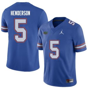 Men's Florida Gators #5 CJ Henderson NCAA Jordan Brand Royal Authentic Stitched College Football Jersey JTI0562IB